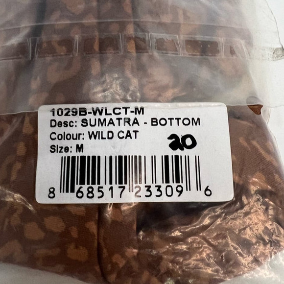 NWT Stone Fox Swim Sumatra Bikini Bottom, Wild Cat, Brown/Tan, size Medium - Picture 16 of 16